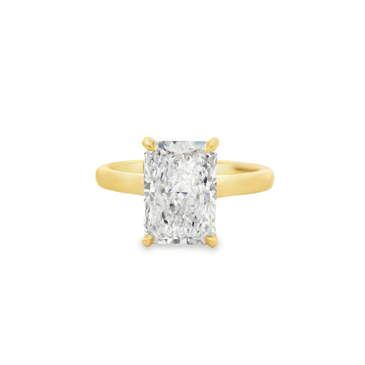 2.57ct Radiant Cut Lab Grown Bella Design Yellow Gold