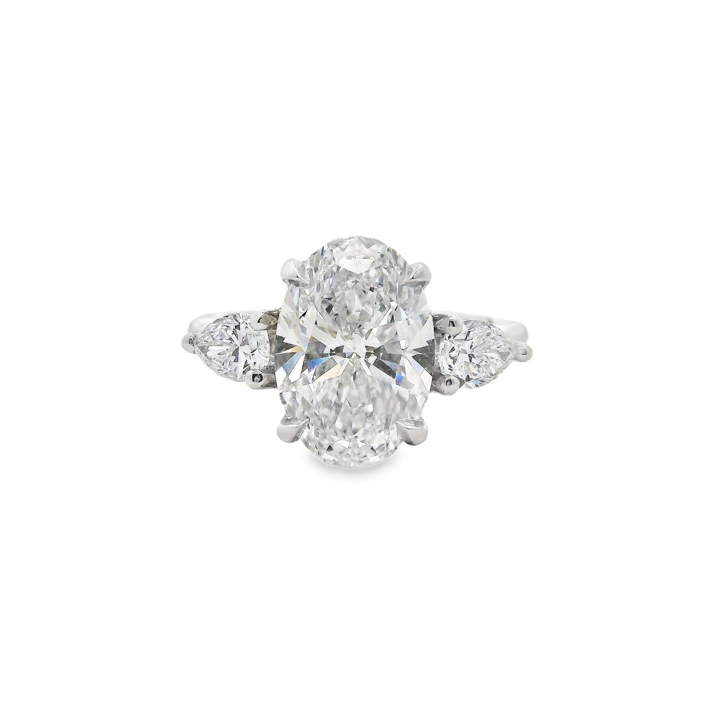 3.05ct Oval Cut Lab Grown Custom Rosetta Design Platinum