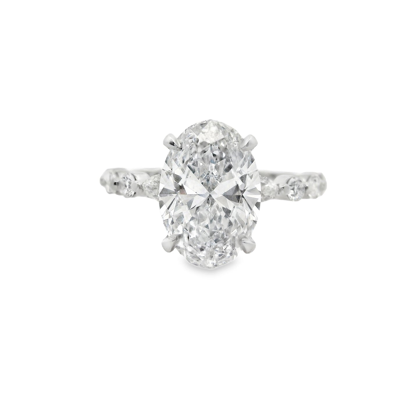 4.09ct Oval Cut Lab Grown Custom Ivy Design Platinum