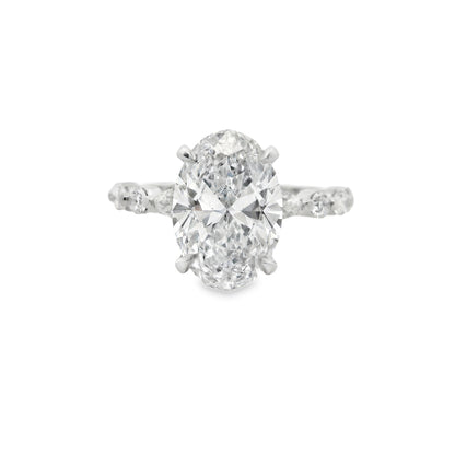 4.09ct Oval Cut Lab Grown Custom Ivy Design Platinum