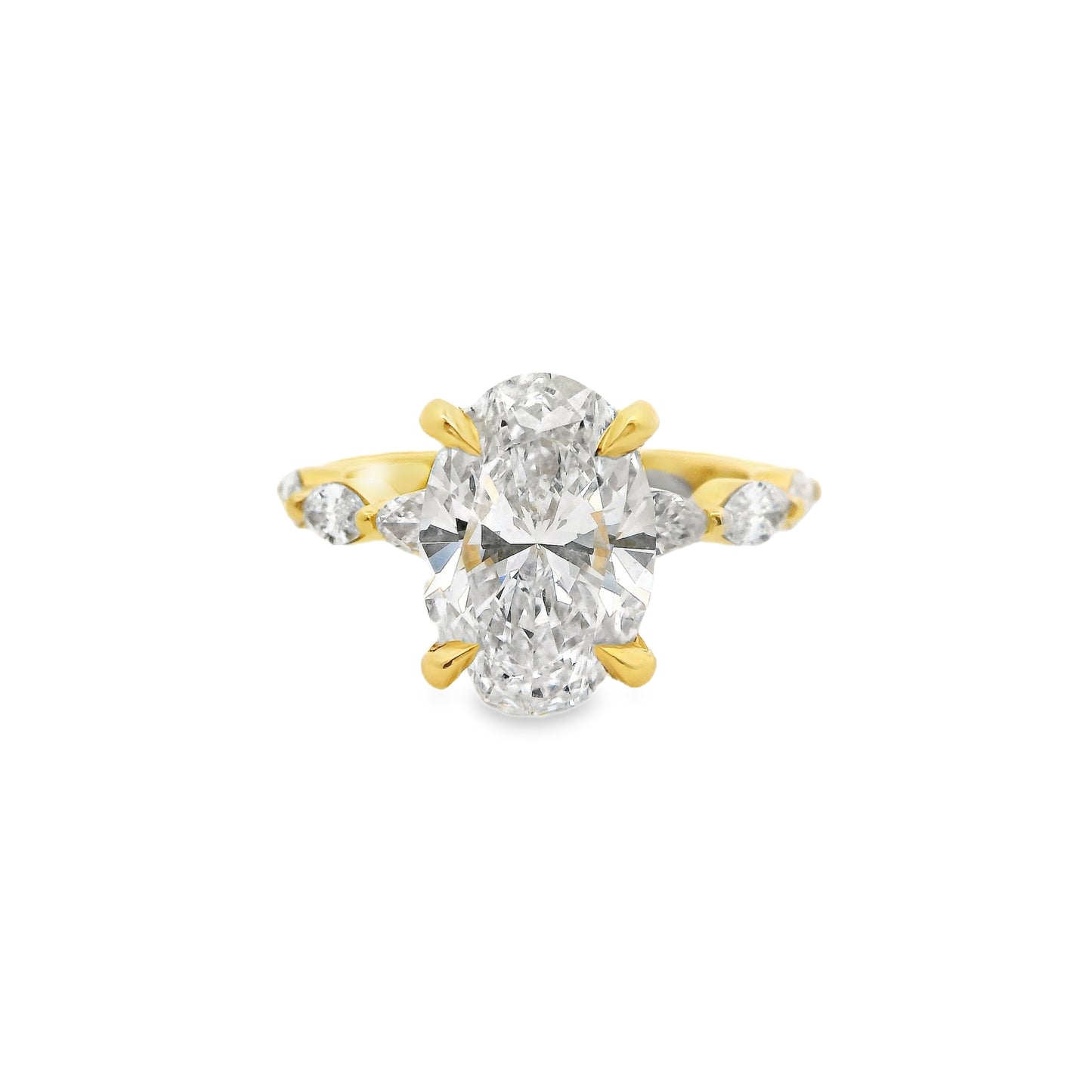 3.01ct Oval Cut Lab Grown Electra Design Yellow Gold