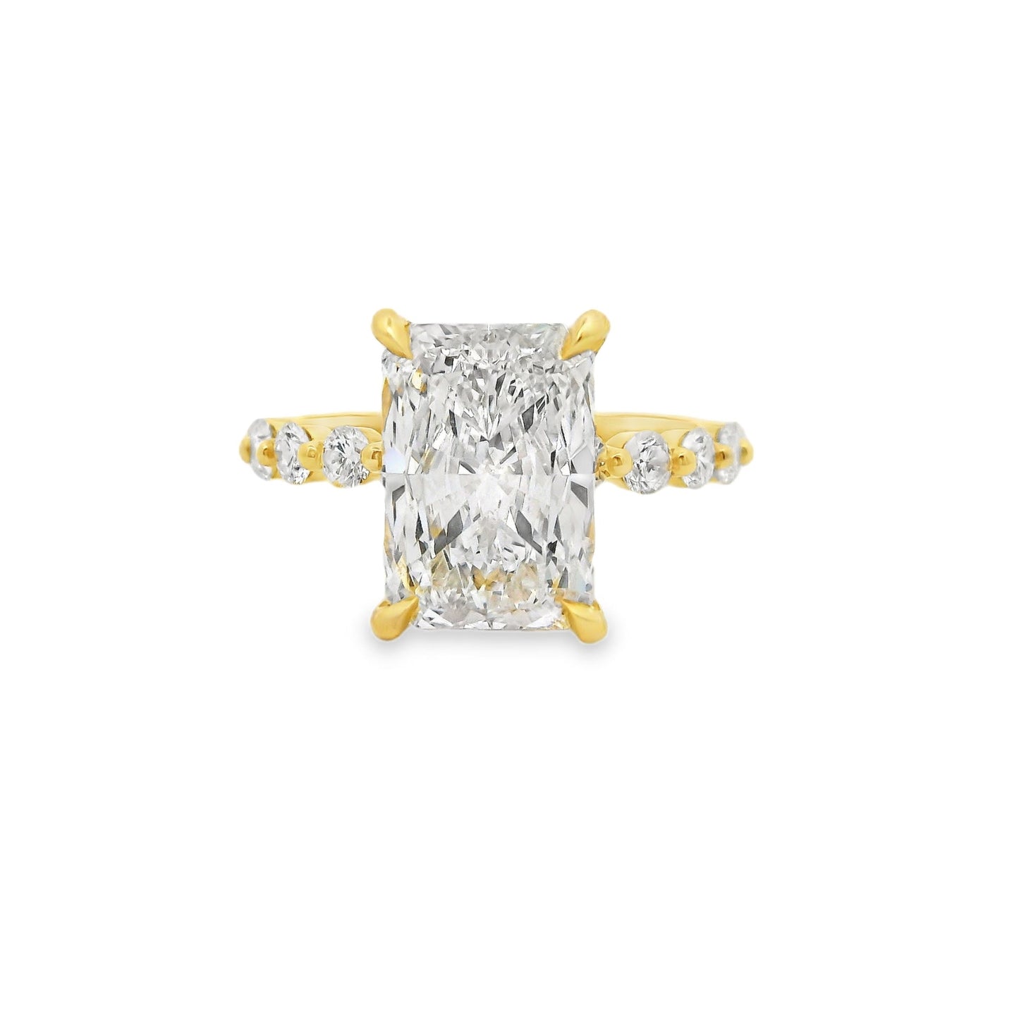 3.53ct Radiant Cut Lab Grown Aurora Design Yellow Gold