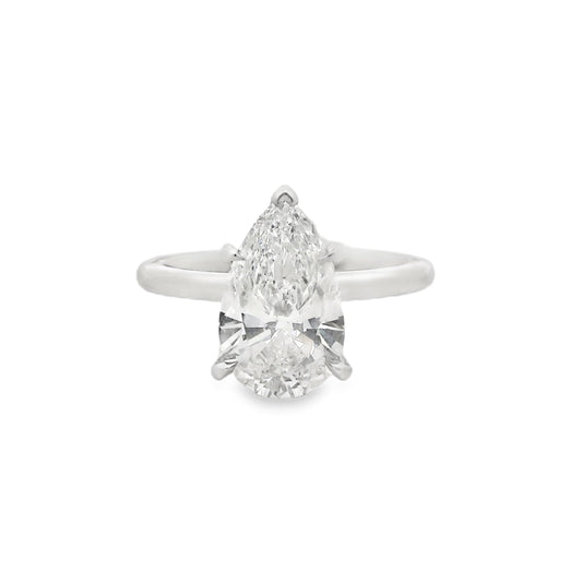 2.01ct Pear Cut Lab Grown Henri Design Platinum