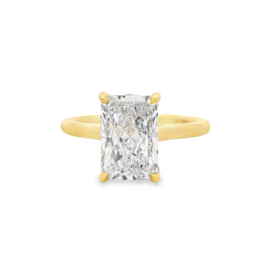 2.53ct Radiant Cut Lab Grown Bella Design Yellow Gold