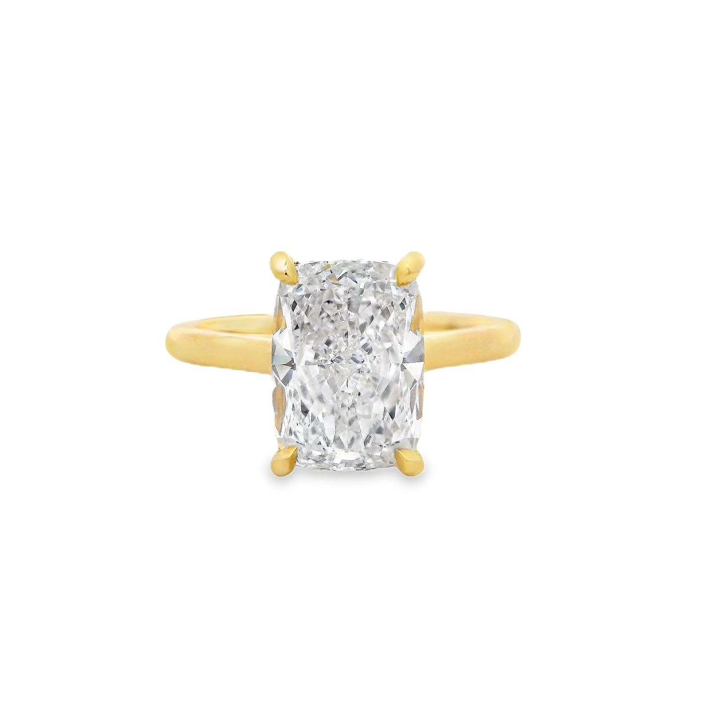 3.10ct Cushion Cut Lab Grown Custom Bella Design 18ct Yellow Gold