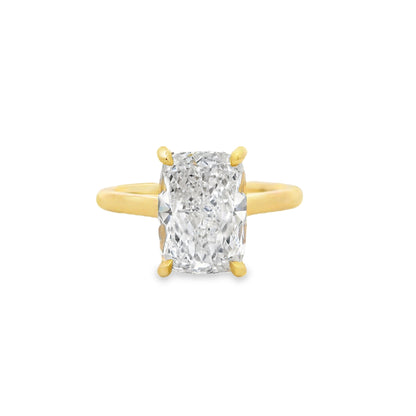 3.10ct Cushion Cut Lab Grown Custom Bella Design 18ct Yellow Gold