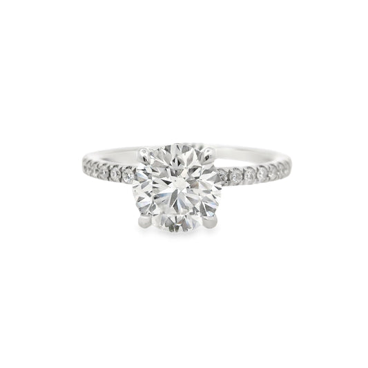 1.30ct Round Cut Natural Diamond Bassano Design Platinum