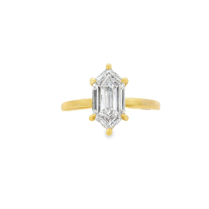 2.01ct Hexagonal Cut Lab Grown Natalia Design Yellow Gold