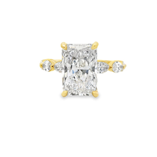 3.08ct Radiant Cut Lab Grown Electra Design Yellow Gold