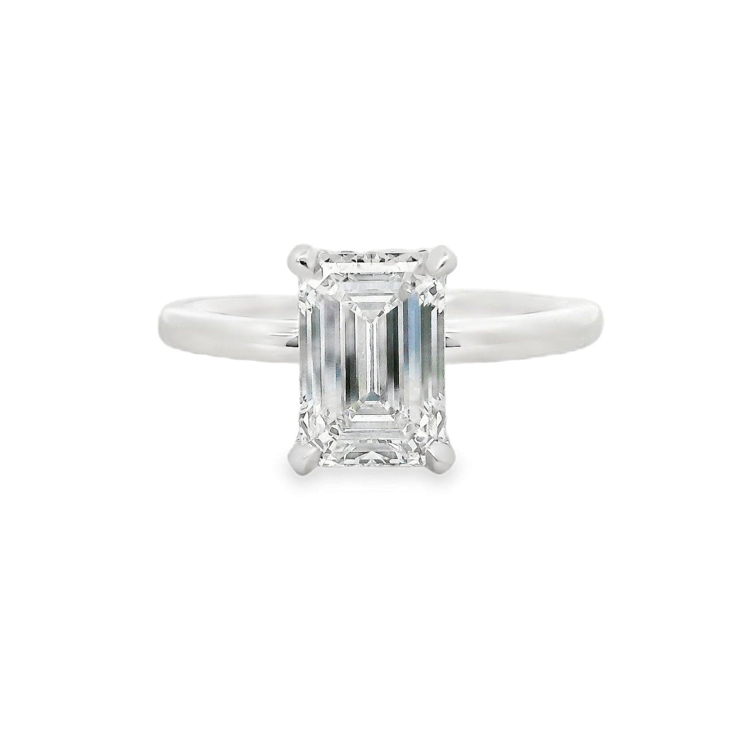 2.08ct Emerald Cut Lab Grown Audrey Design Platinum