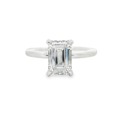 2.08ct Emerald Cut Lab Grown Audrey Design Platinum