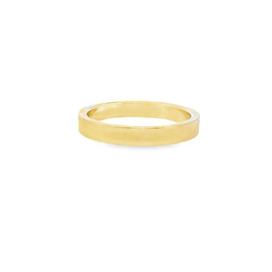 Flat Profile Yellow Gold Wedding Band