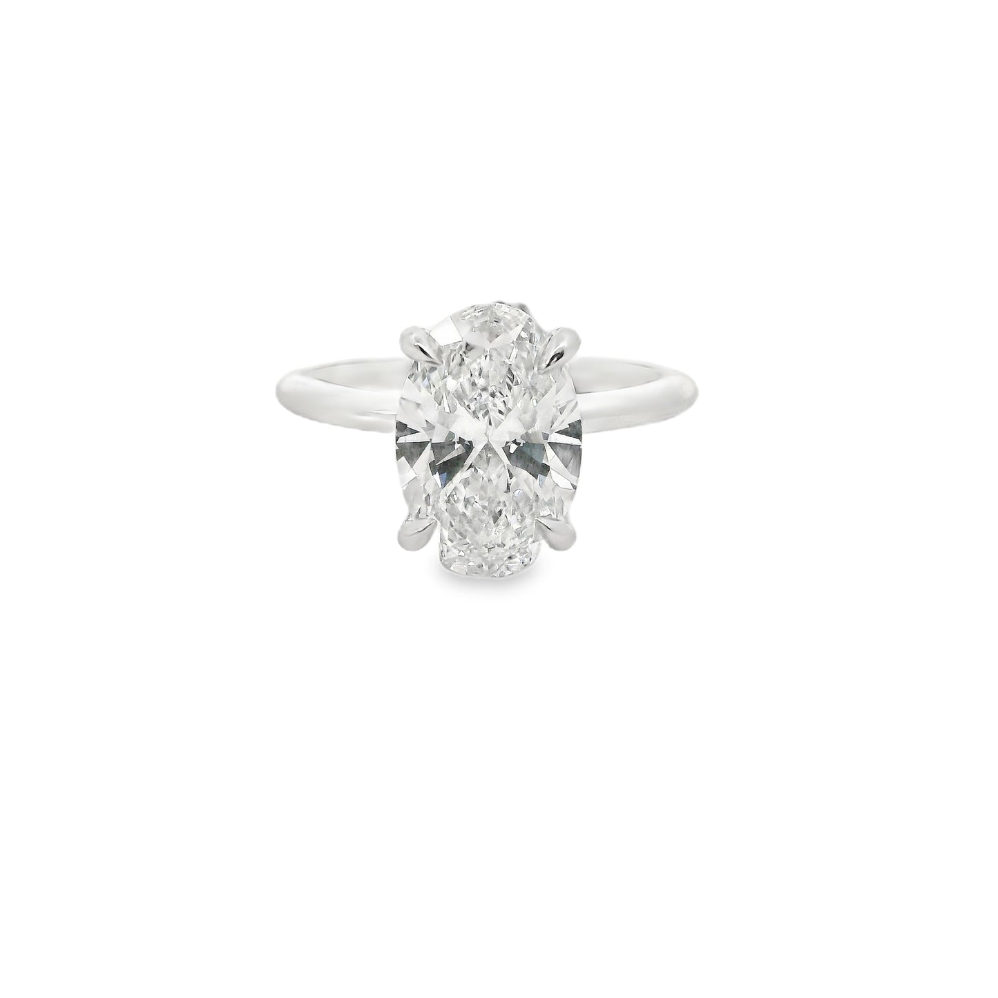3.04ct Oval Cut Lab Grown Audrey Design Platinum