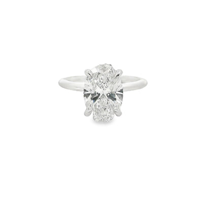3.04ct Oval Cut Lab Grown Audrey Design Platinum