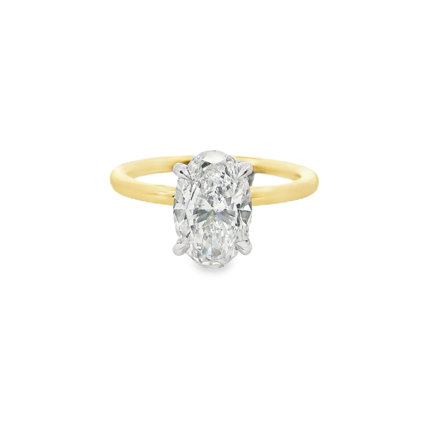 2.00ct Oval Cut Natural Grown Audrey Design Two tone