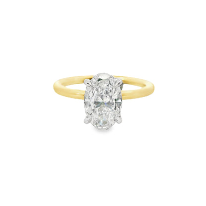 2.00ct Oval Cut Natural Grown Audrey Design Two tone