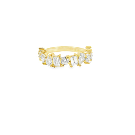 18ct Yellow Gold Puzzle Design Lab Grown Diamond Wedding Band