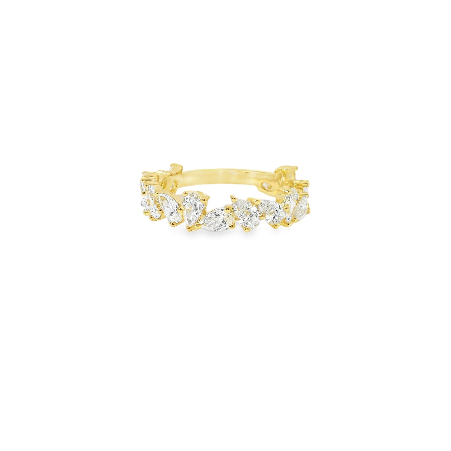 18ct Yellow Gold Pear Lab Grown Diamond Wedding Band