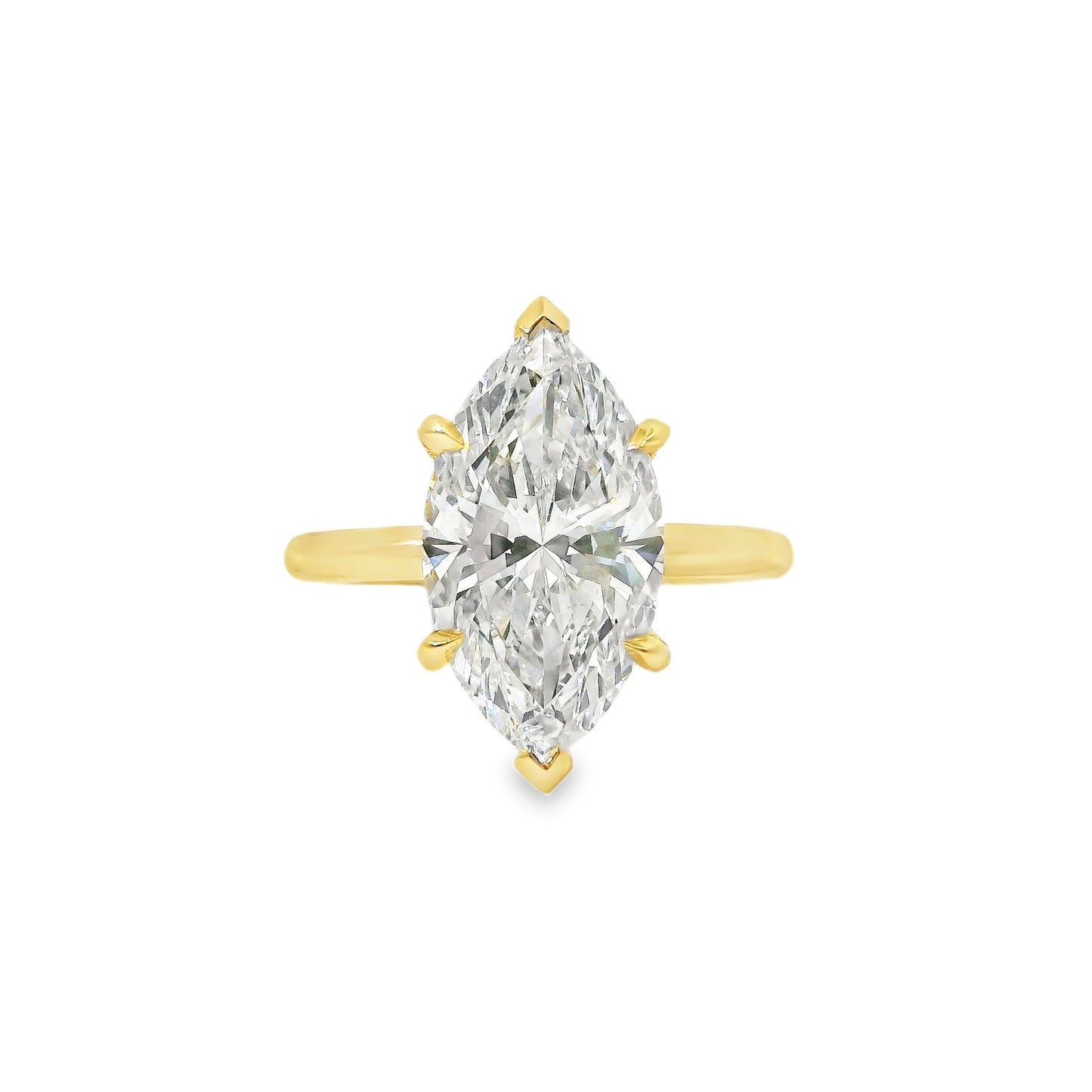 4.04ct Marquise Cut Lab Grown Audrey Design Yellow Gold