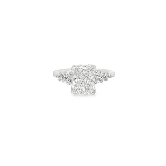 2.02ct Cushion Cut Lab Grown Custom Cluster Design Platinum