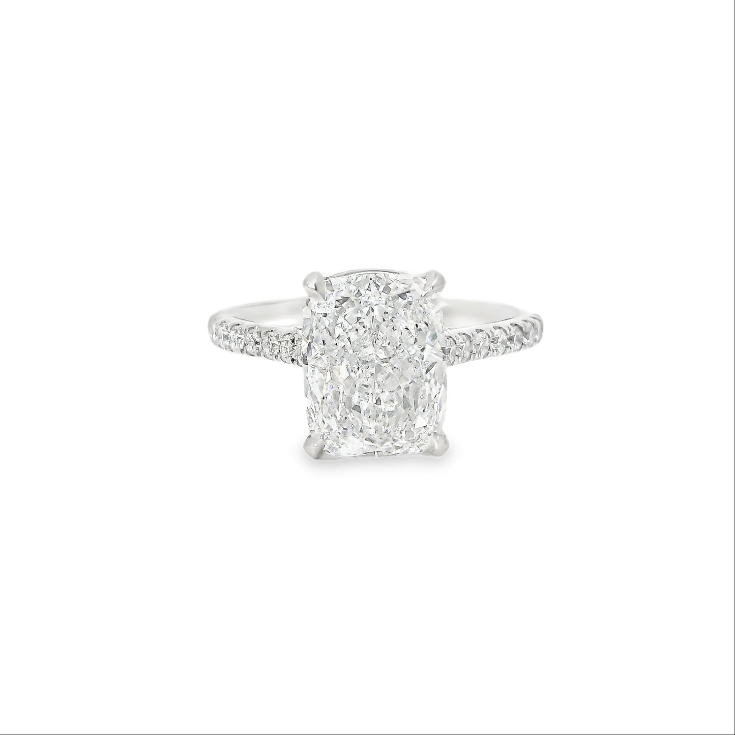3.10ct Cushion Cut Lab Grown Ava Design Platinum