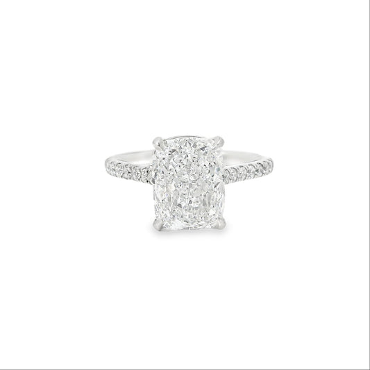 3.10ct Cushion Cut Lab Grown Ava Design Platinum