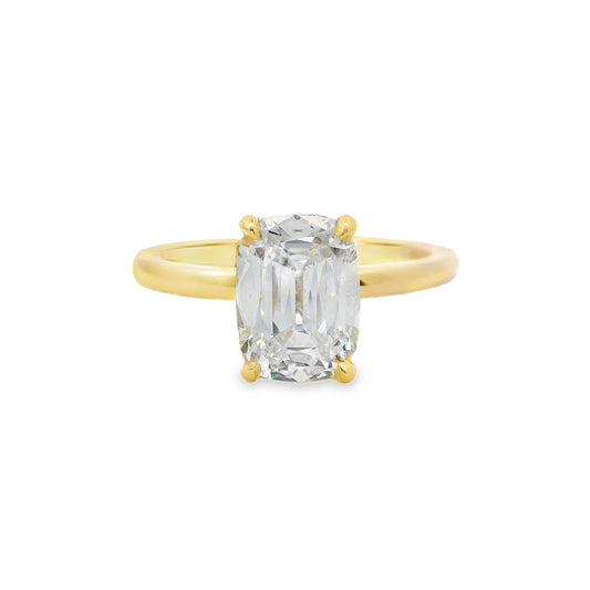 2.03ct Old Mined Cut Lab Grown Audrey Design Yellow Gold