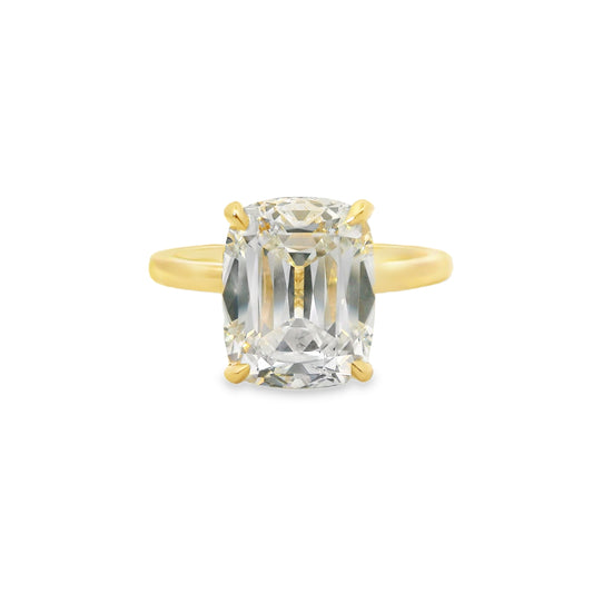 4.07ct Old Mined Cut Lab Grown Audrey Design Yellow Gold