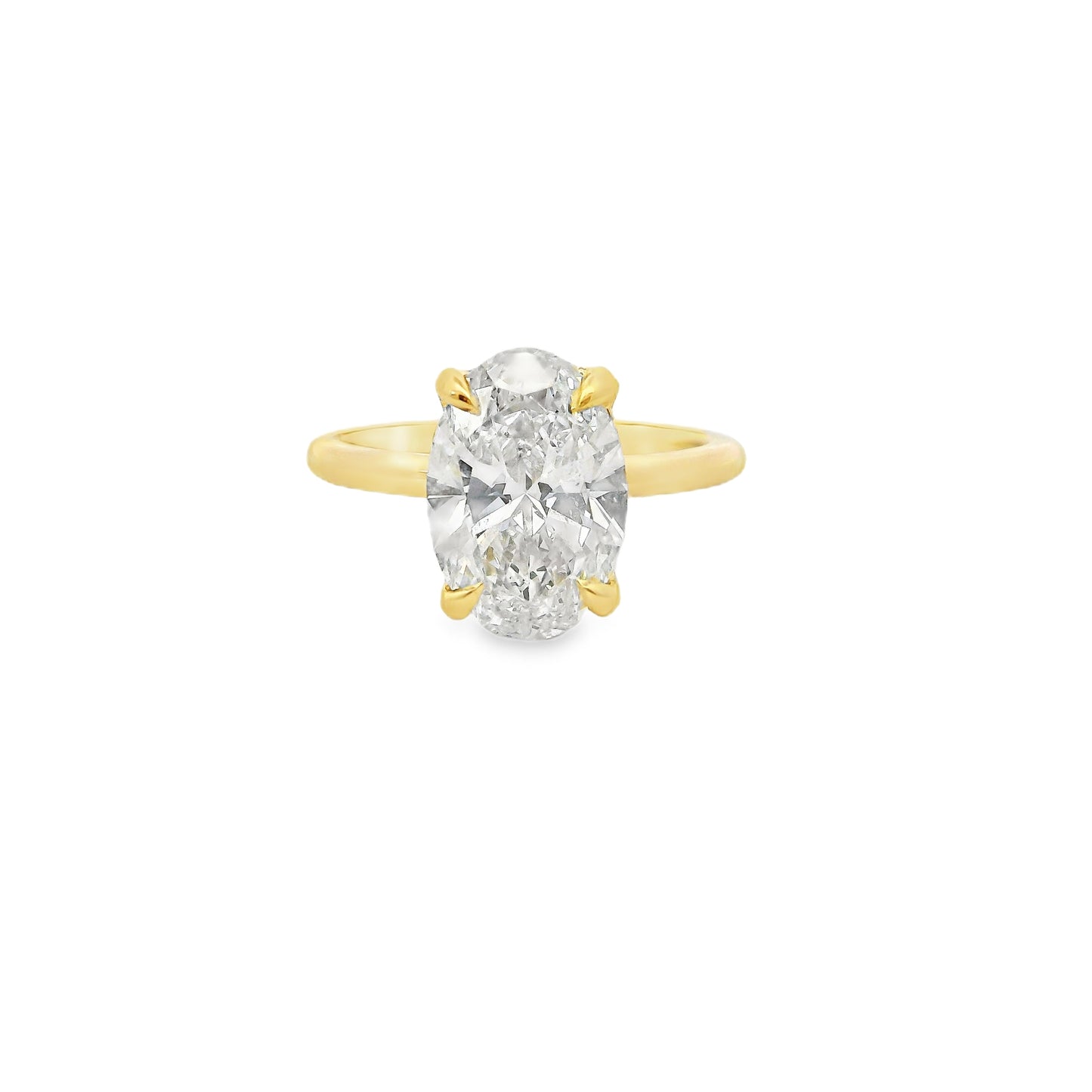 3.00ct Oval Cut Lab Grown Custom Audrey Design Yellow Gold