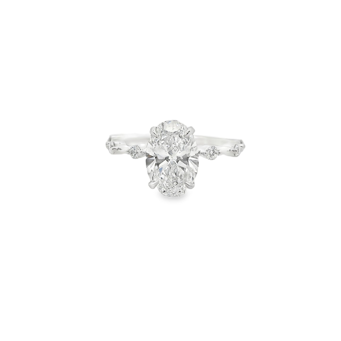 2.02ct Oval Cut Lab Grown Spaced Out Band Design Platinum