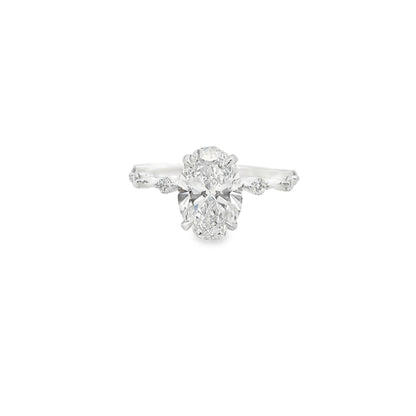 2.02ct Oval Cut Lab Grown Spaced Out Band Design Platinum