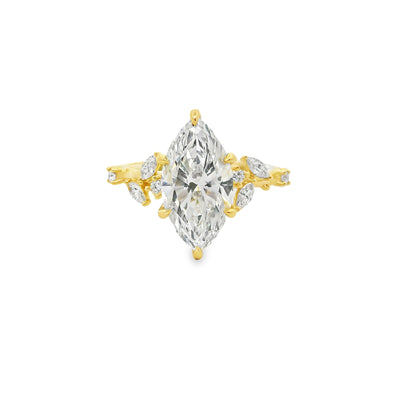3.05ct Marquise Cut Lab Grown Eve Design Yellow Gold