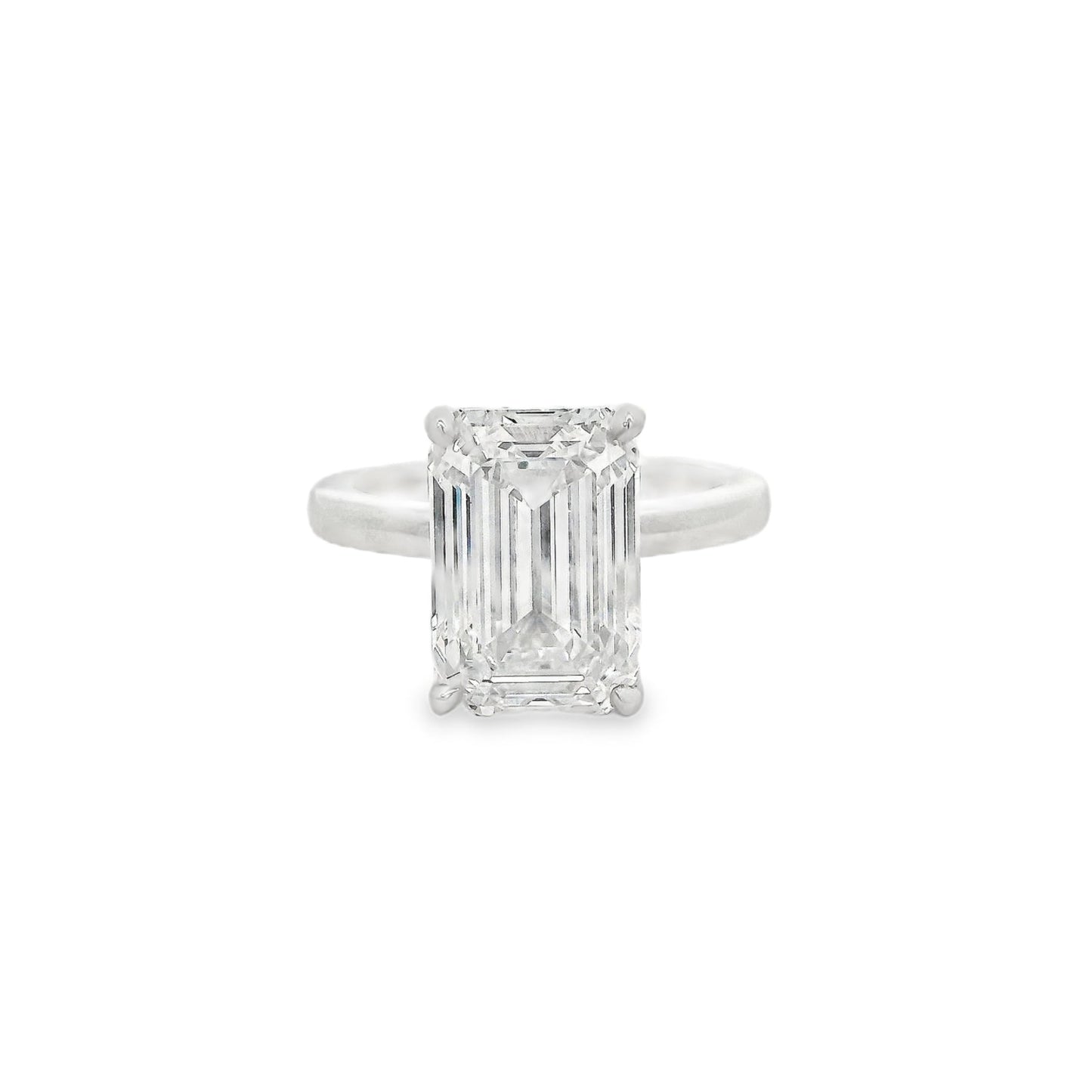6.07ct Emerald Cut Lab Grown Audrey Design Platinum