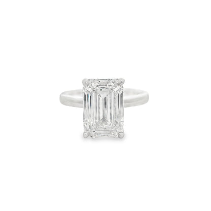 6.07ct Emerald Cut Lab Grown Audrey Design Platinum