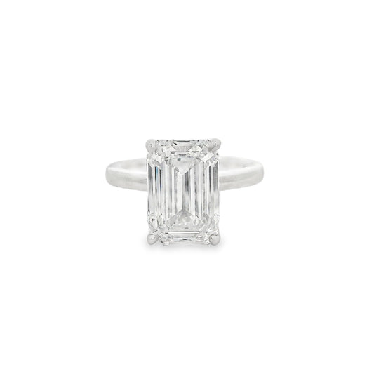 6.07ct Emerald Cut Lab Grown Audrey Design Platinum