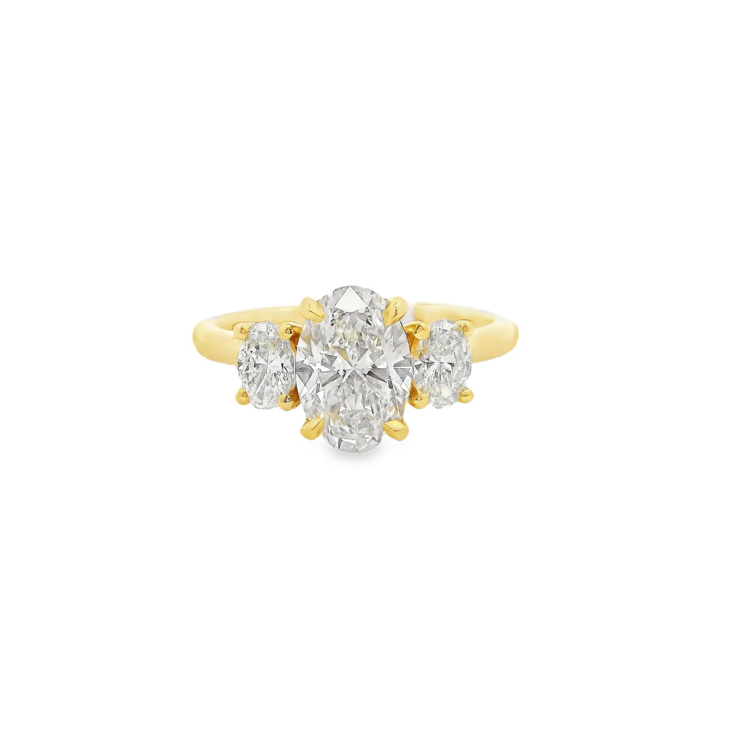 1.51ct Oval Cut Lab Grown Rosetta Design Yellow Gold