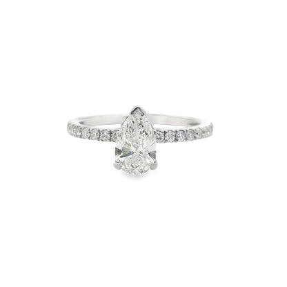 0.70ct Pear Cut Natural Diamond Grandi Design Platinum