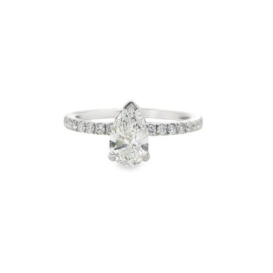 0.70ct Pear Cut Natural Diamond Grandi Design Platinum