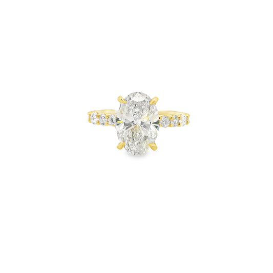 3.03ct Oval Cut Lab Grown Daniella Design Yellow Gold