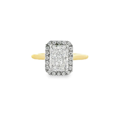 1.57ct Radiant Cut Lab Grown Valerie Design 18ct Yellow Gold