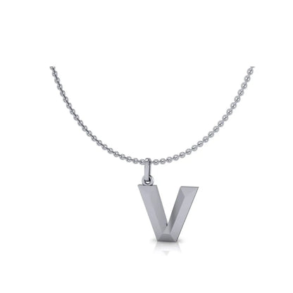 V-Initial-Pendant-White