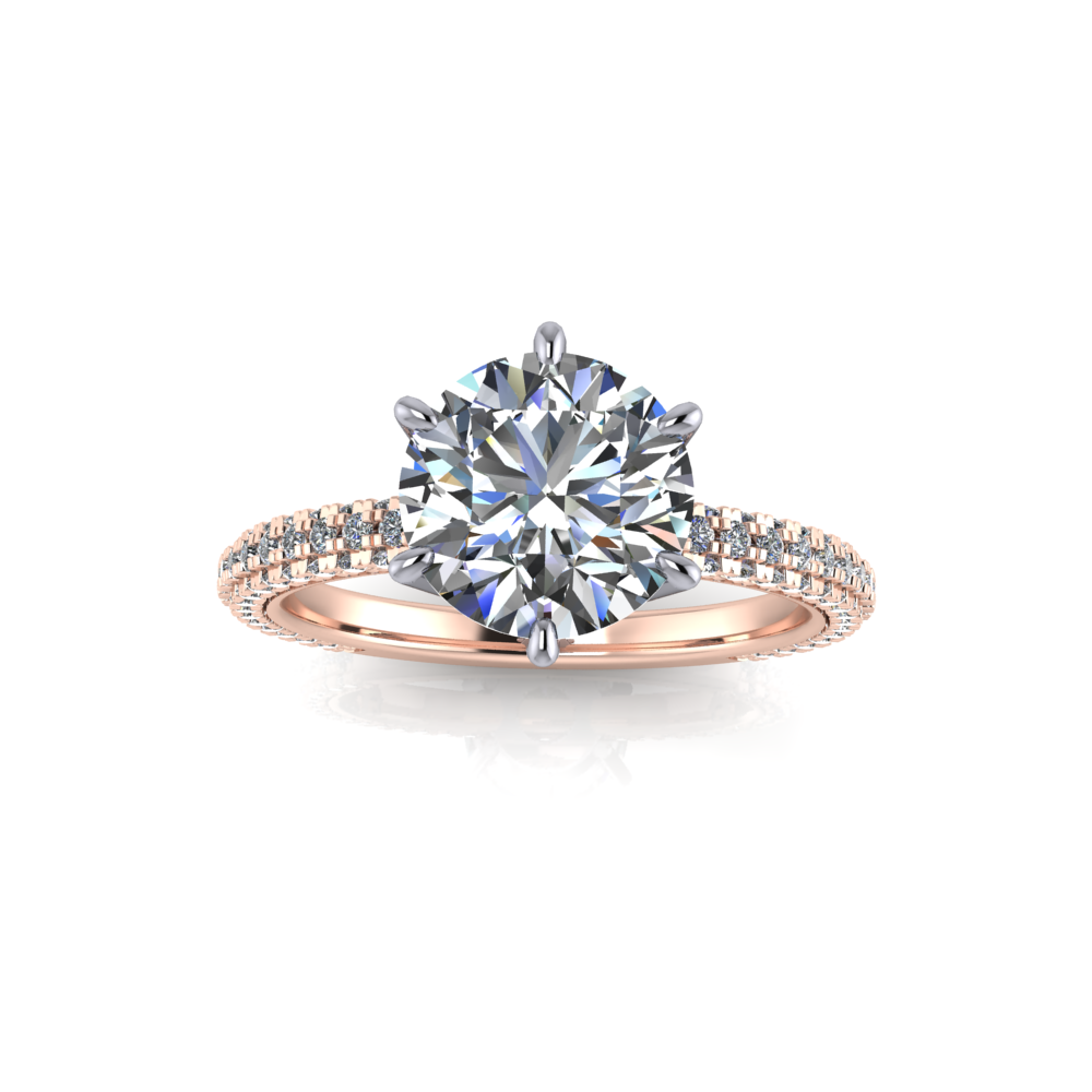 2.20ct Round Cut Lab Grown Valentina Design Two-tone