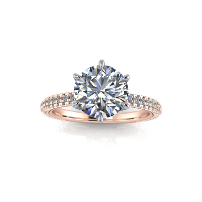 2.20ct Round Cut Lab Grown Valentina Design Two-tone