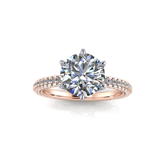 2.20ct Round Cut Lab Grown Valentina Design Two-tone