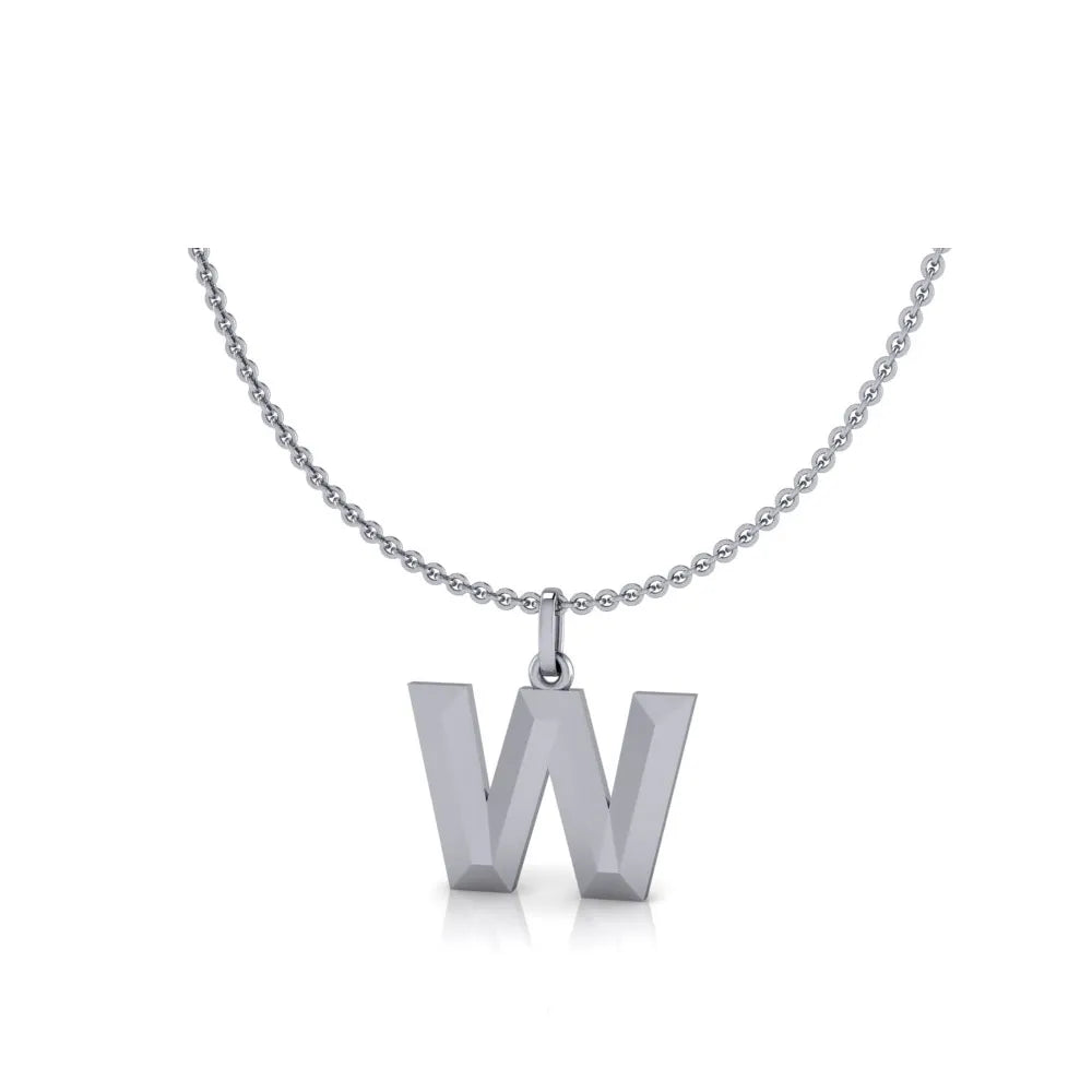 W-Initial-Pendant-White