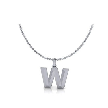 W-Initial-Pendant-White