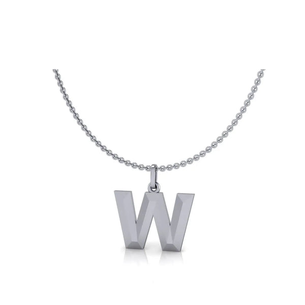 W-Initial-Pendant-White