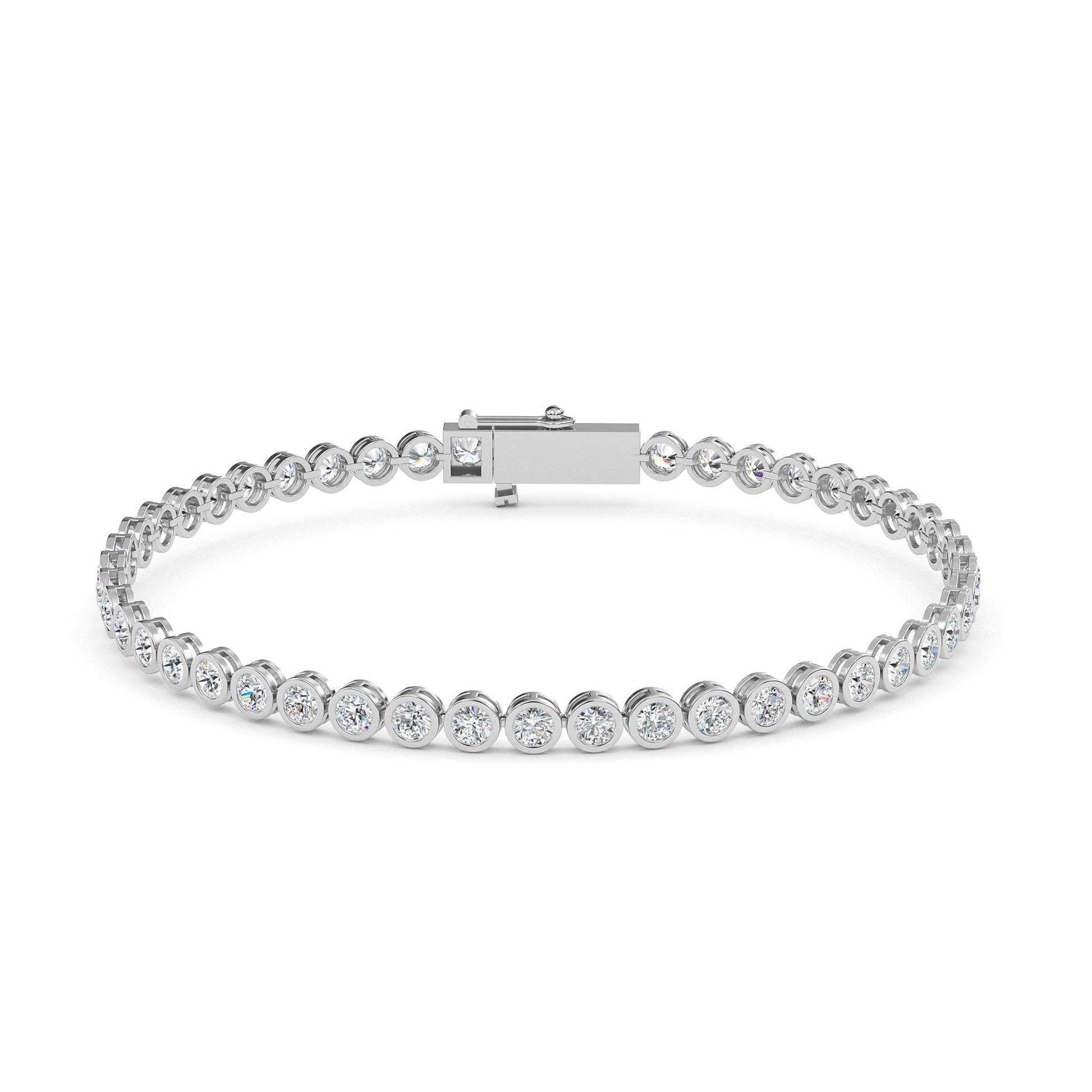5.00ct Bezel Set Diamond Tennis Bracelet - Michael Arthur Diamonds