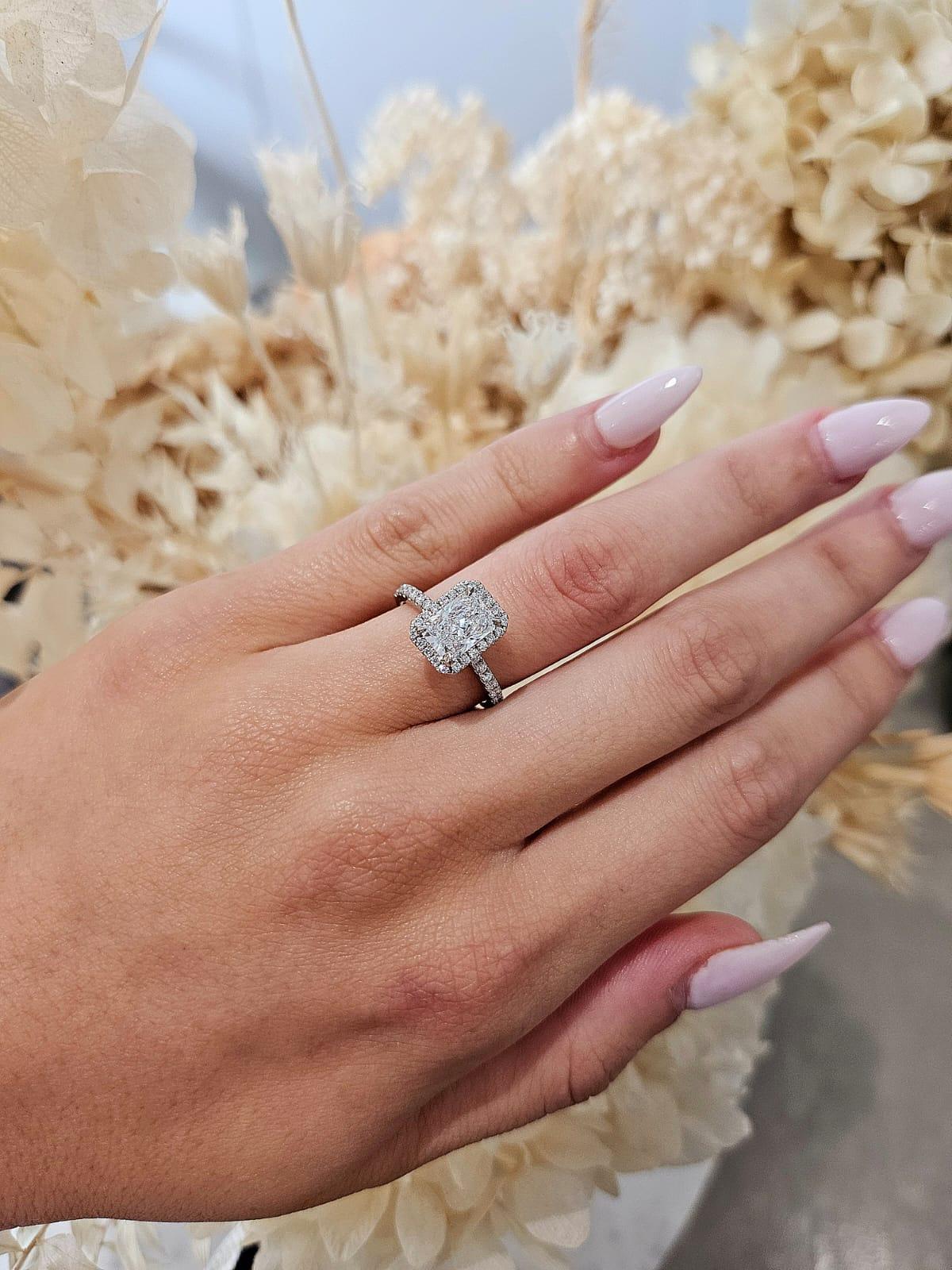 1.55ct Radiant cut Lab Grown Valerie Design Platinum - Michael Arthur Diamonds