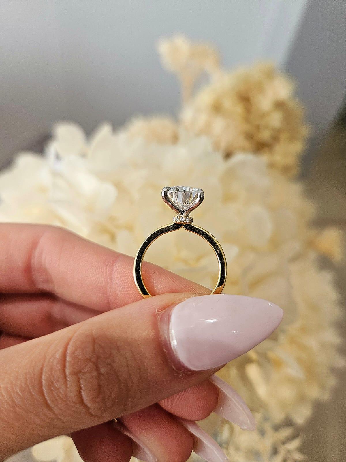 3.12ct Pear cut Lab Grown Catalina Design Two-tone - Michael Arthur Diamonds